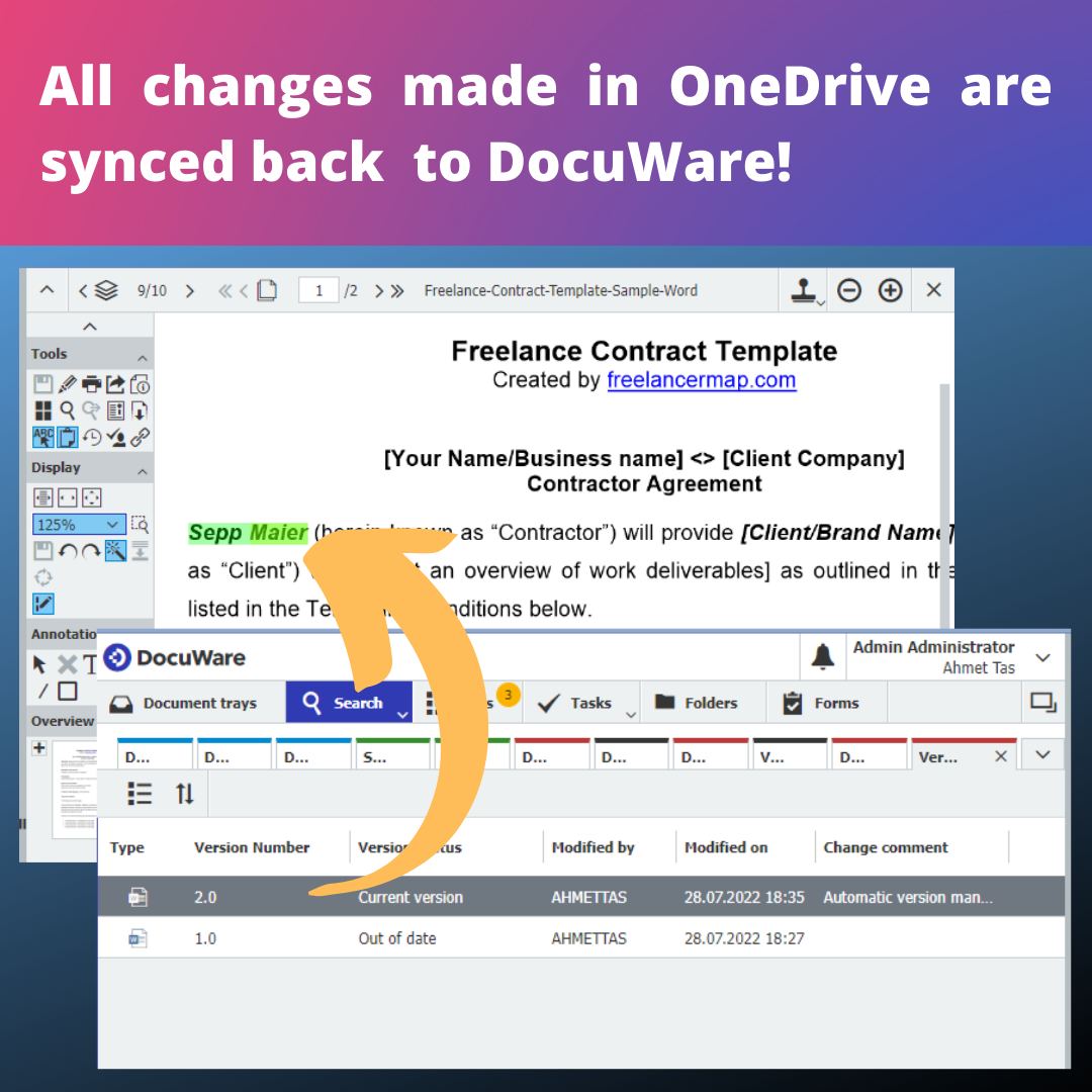 DocuWare OneDrive Sharepoint Sync